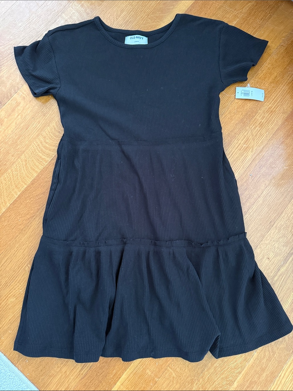 NWT Old Navy Black Ribbed Short Sleeve Dress